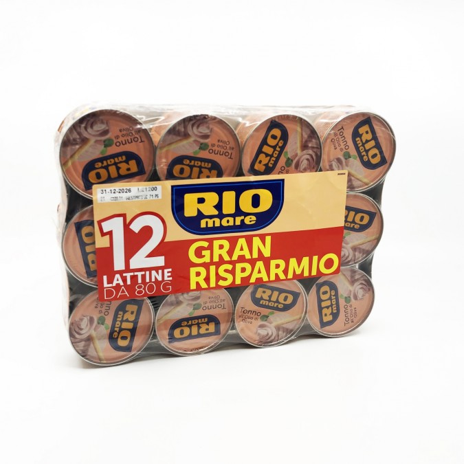 Rio Mare Tonno All' Olio di Oliva - Tonhalkonzerv 12x80g 