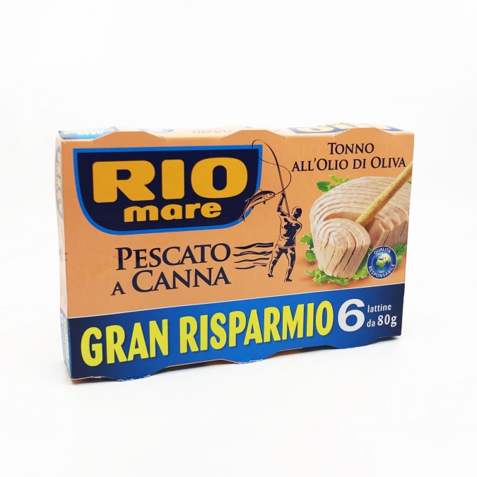Rio Mare Pescato e Canna tonhalkonzerv 6x80g 