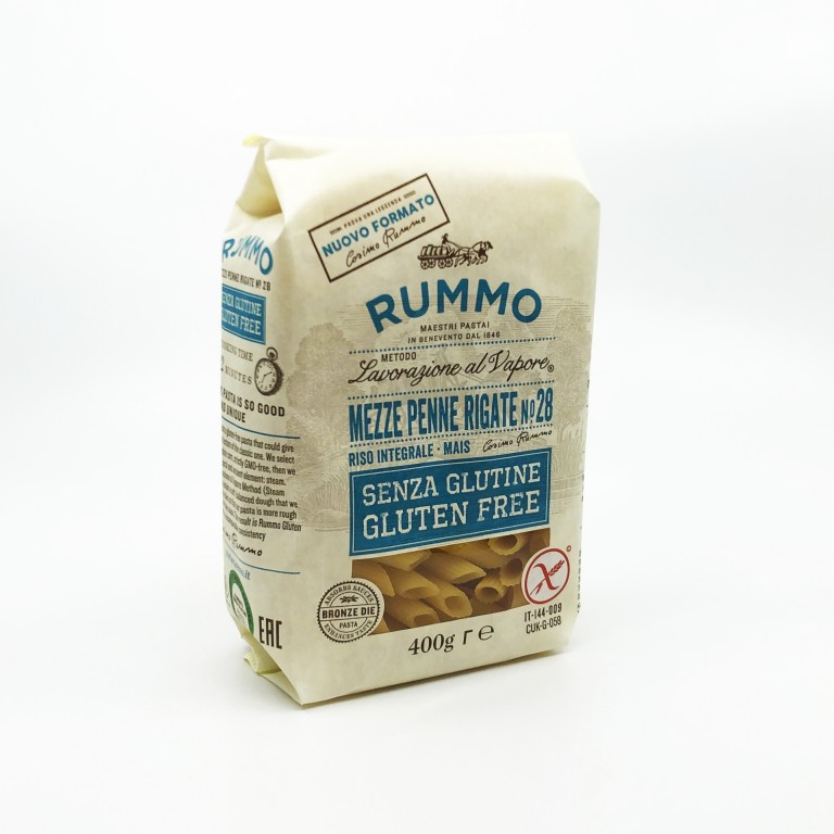 Rummo Mezze Penne Rigate Glutén mentes tészta 400g 