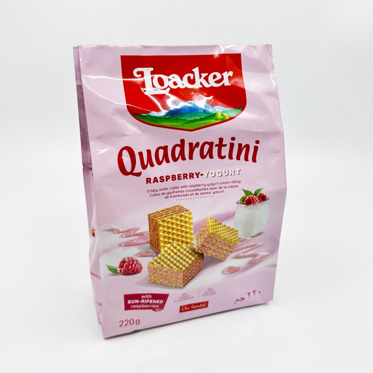 Loacker Quadratini Raspberry Yogurt nápolyi 220g