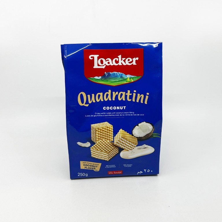 Loacker Quadratini Coconut- Kókuszos Nápolyi 250g