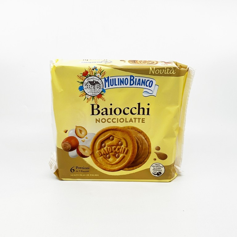 Mulino Bianco Baiocchi Nocciolatte - Mogyorókrémes Keksz 168g