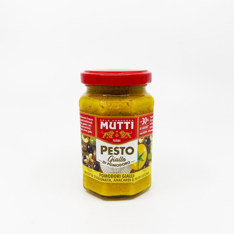 Mutti Pesto Giallo di Pomodori - Sárga paradicsom, kesudió, olíva 180g 
