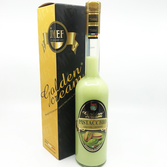 JMEF. Golden Pistacchio Cream Liquore - Pisztácia likőr diszdobozban 500ml 