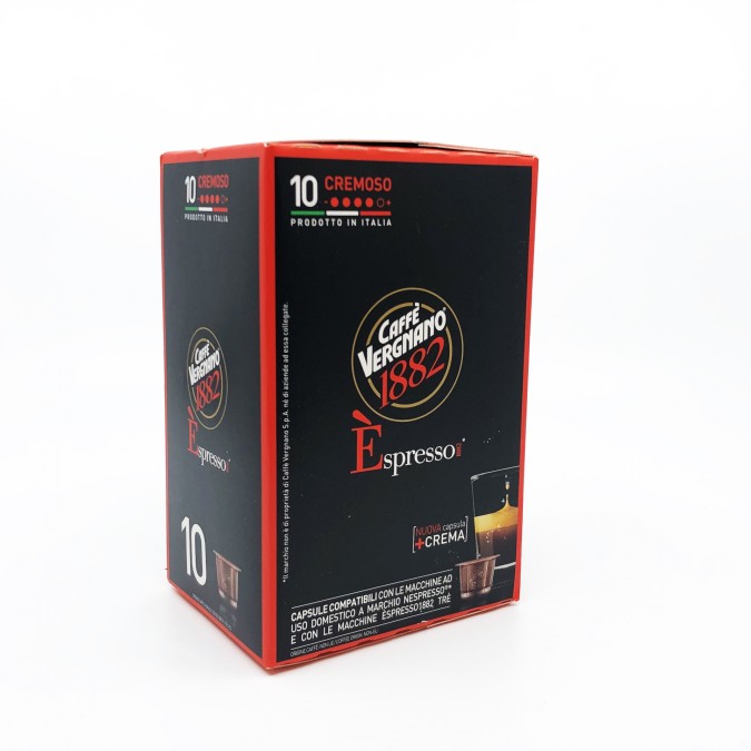 Vergnano Caffe Espresso Cremoso 10db - Nespresso kompatibilis kapszula 50g 