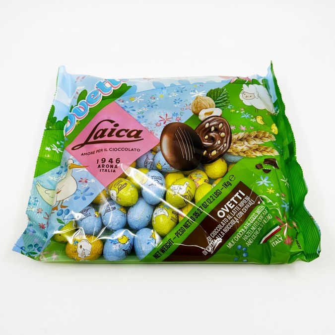 Laica Ovetti Cioccolato - Mogyorókrémes tejcsokoládé tojás 1KG 